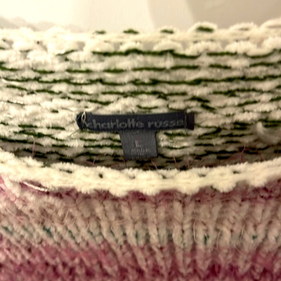 CHARLOTTE RUSSE cable sweater multi color Size Women’s Large - Picture 2 of 3